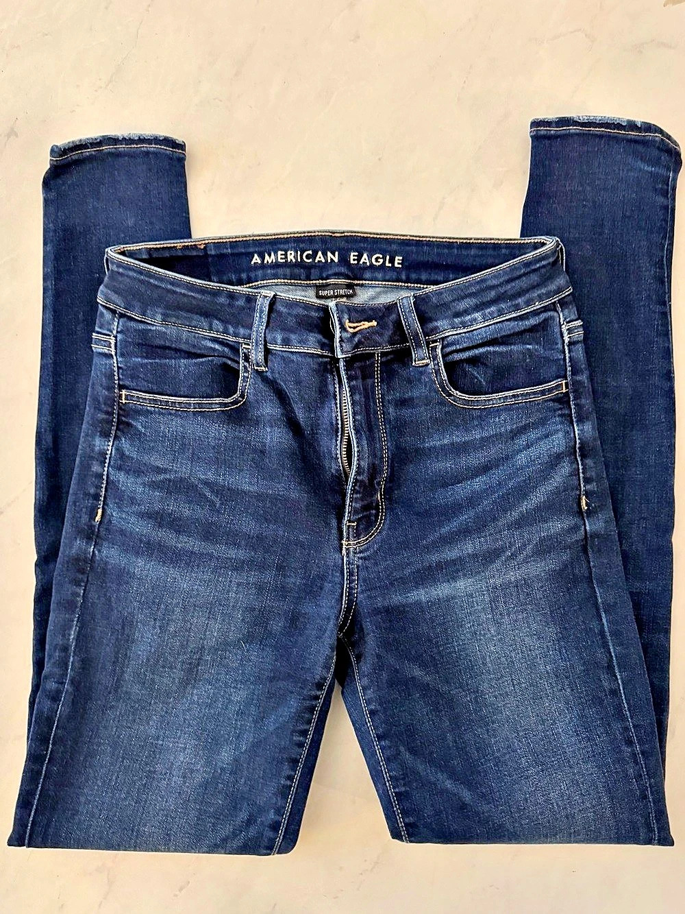 American Eagle Ne(X)t Level High-Waisted Jegging Skinny Jeans Blue Waist 6 Long